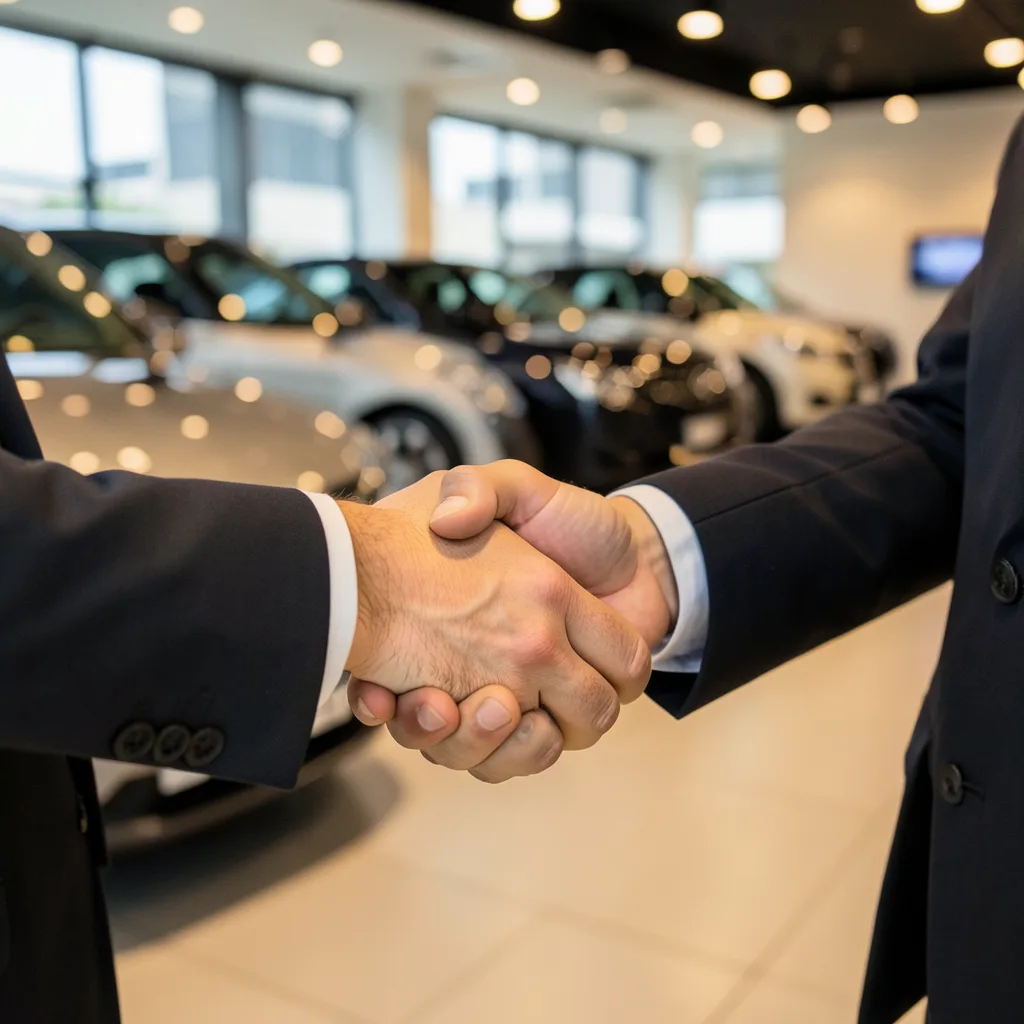Handschlag zwischen Verkäufer und Kunde – Vertrauen bei GW Automobile Essen